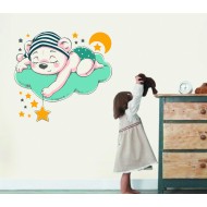 Αυτοκόλλητο τοίχου - Αρκουδάκι στα σύννεφα 02